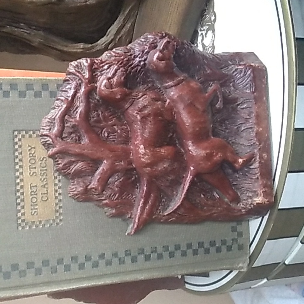 🐕 Vintage Hunting Dog Book Ends Sportsman Resin Rare EVC - Picture 2 of 16